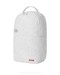Sprayground Shark Central Camo Cut Shark White Backpack, side profile view