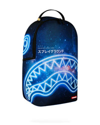 Sprayground Shark Central Neon Nebula Backpack, side view