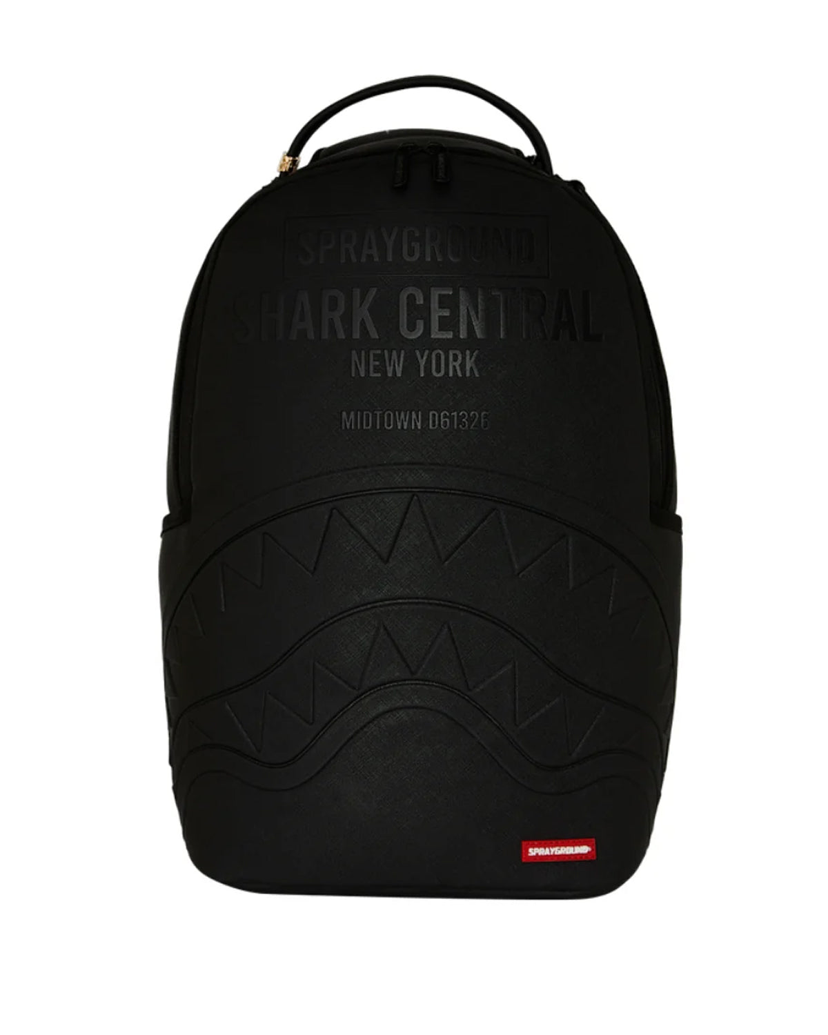 Sprayground Shark Central New York Embossed Black Nylon Backpack