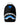 Sprayground Shark Central Passport Blue Backpack, matte black backpack with blue drip logo patch and blue shark mouth, front view