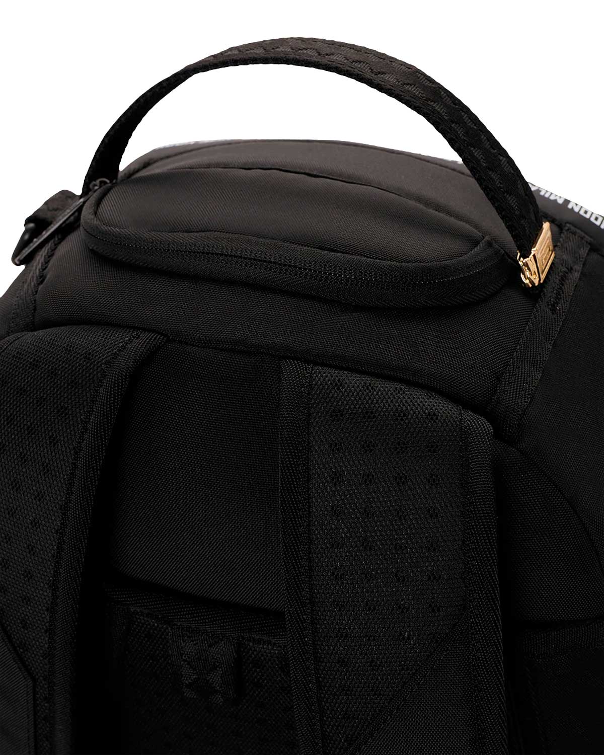 Sprayground Shark Central Printed Zip Backpack, top handle detail