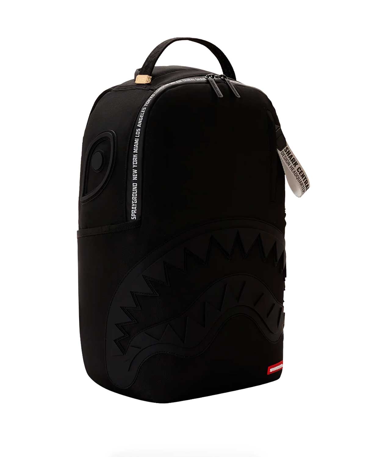 Sprayground Shark Central Printed Zip Backpack, side profile view