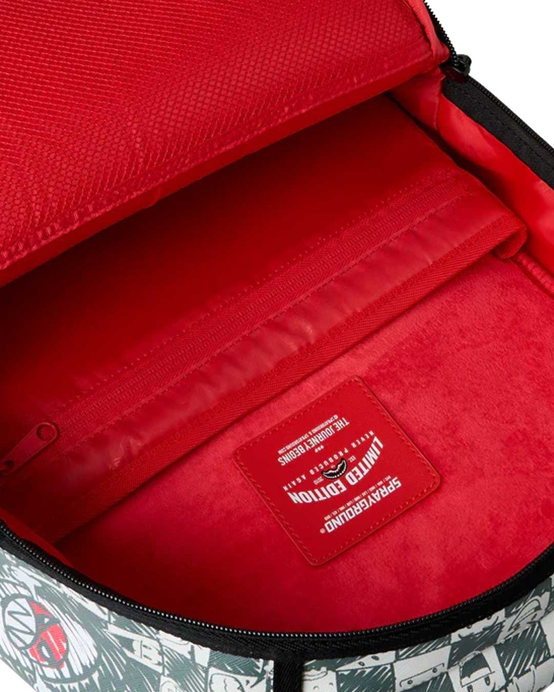 Sprayground Sharks In Paris Outlaws Backpack, interior lining and compartments