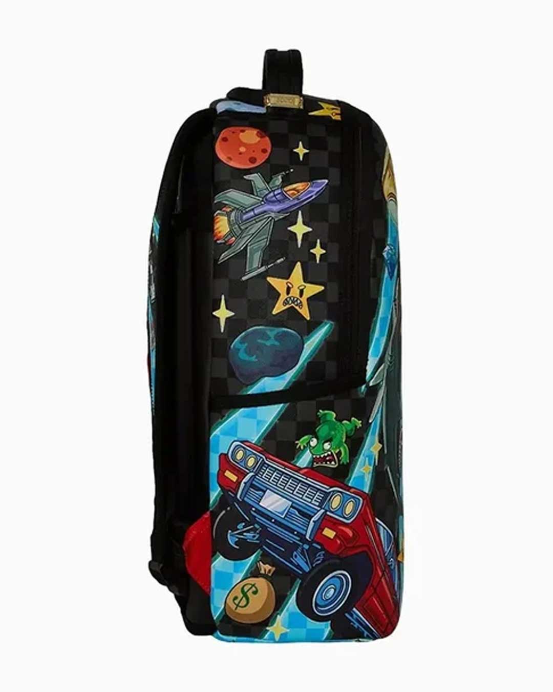 Sprayground Space Warped RMB Backpack blue, side profile view
