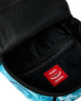 Sprayground Split Ocean Deep Backpack blue, interior lining and compartments
