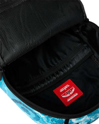 Sprayground Split Ocean Deep Backpack blue, interior lining and compartments