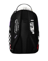 Sprayground Stencil Shark Attack Backpack purple, angled three-quarter view