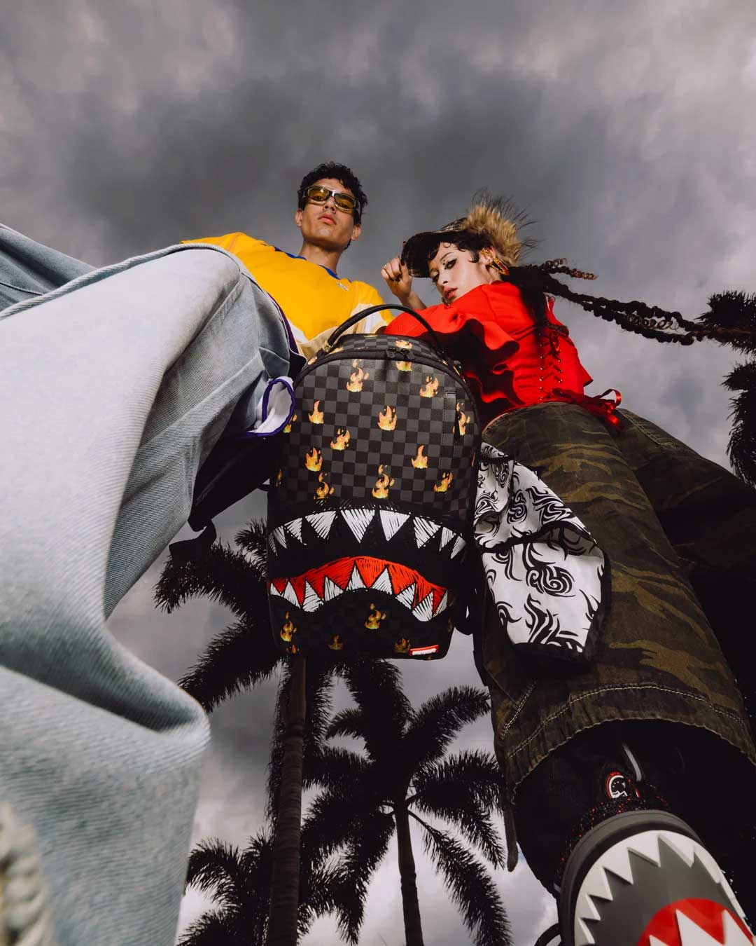 Sprayground Super Hot Fire Sharks In Paris Backpack