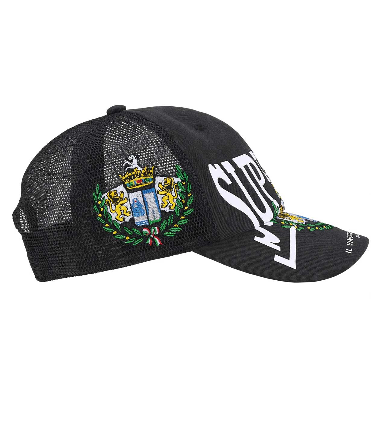 Supreme Big Crest Mesh 6-Panel Hat Black