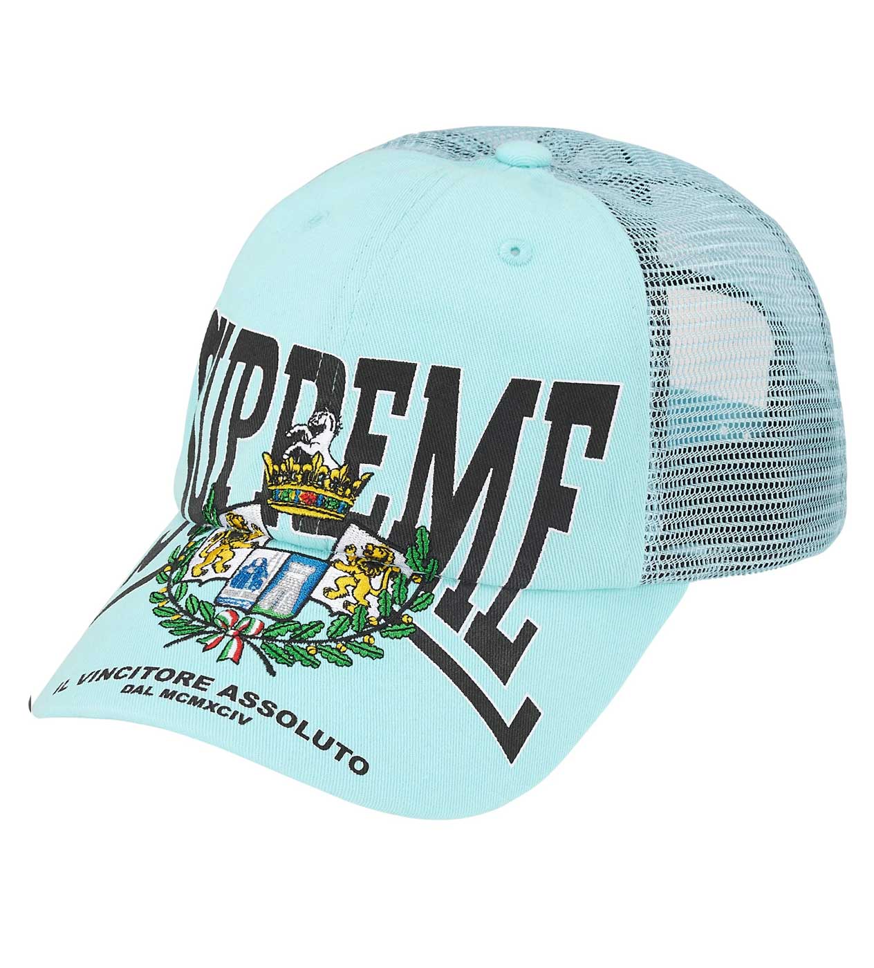 Supreme Big Crest Mesh 6-Panel Hat Light Blue