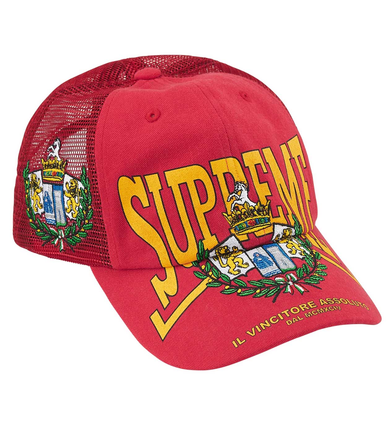 Supreme メッシュキャップ レッド Supreme Big Crest Mesh 6-Panel Hat Red – Restock AR
