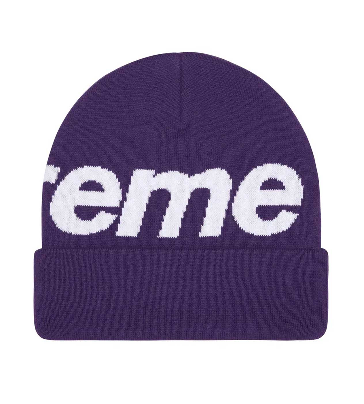 Supreme Big Logo Beanie Purple