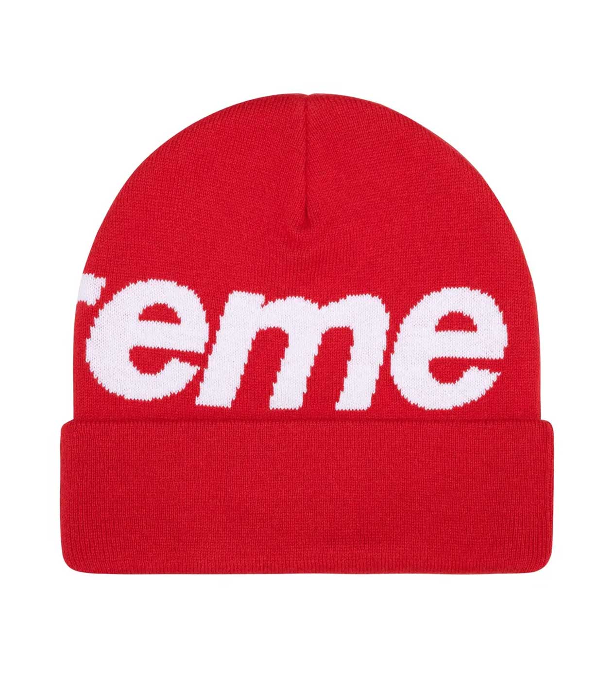 Supreme Big Logo Beanie Red