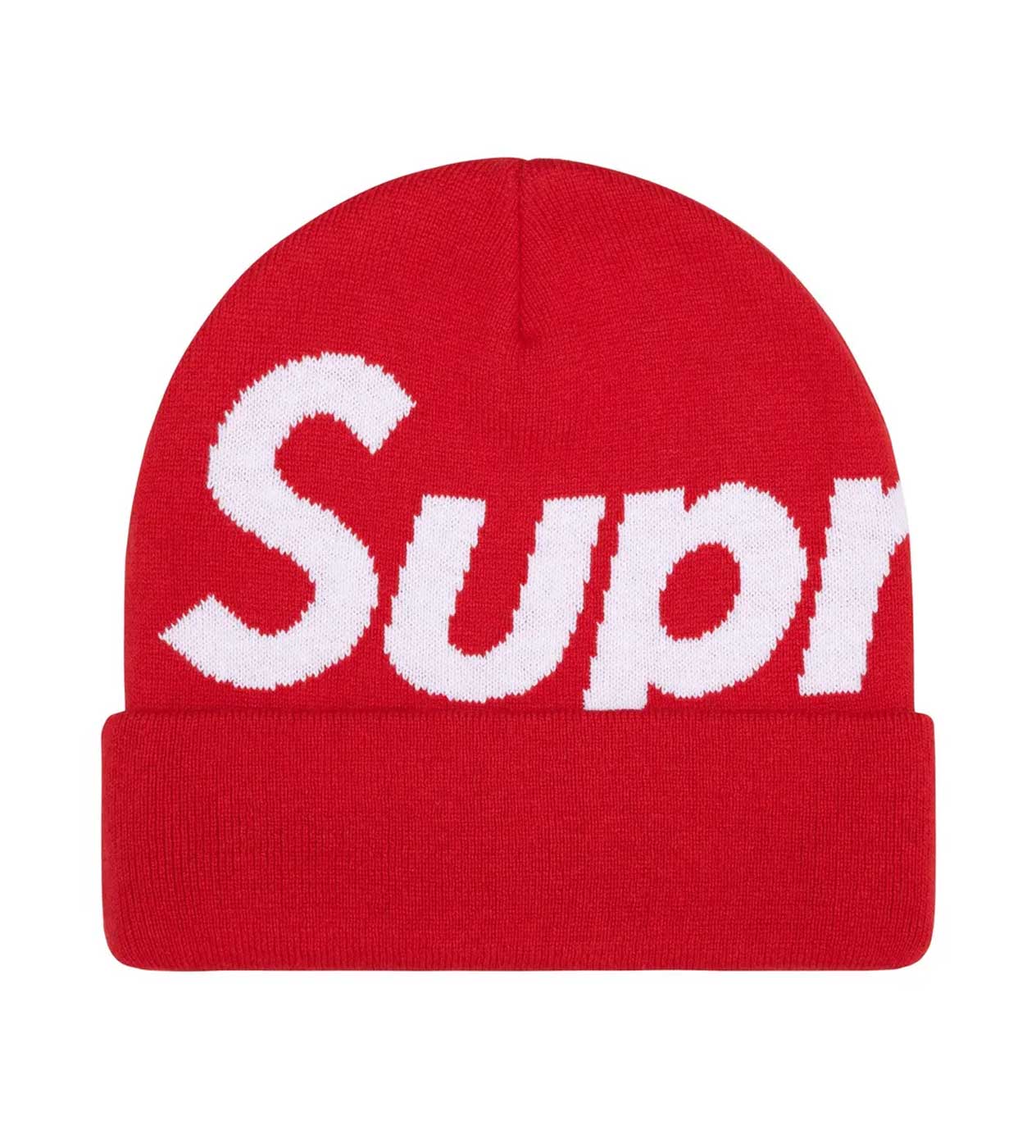 Supreme Big Logo Beanie Red