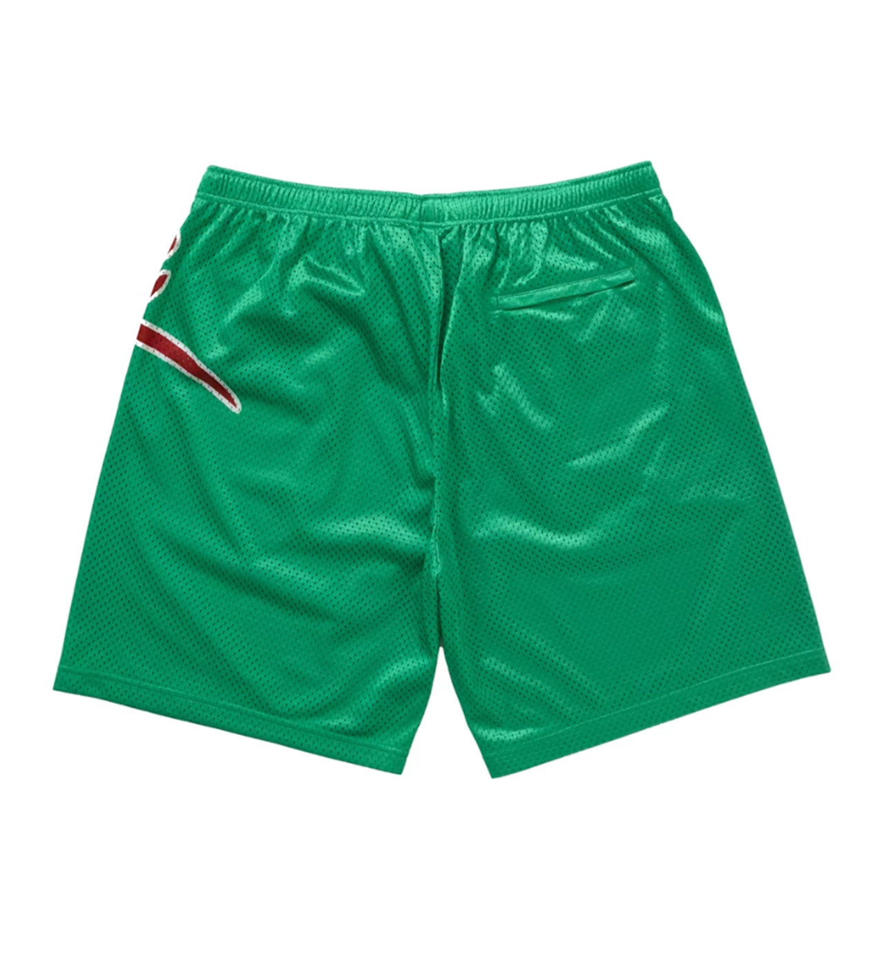 Supreme Big Script Mesh Shorts Green back view