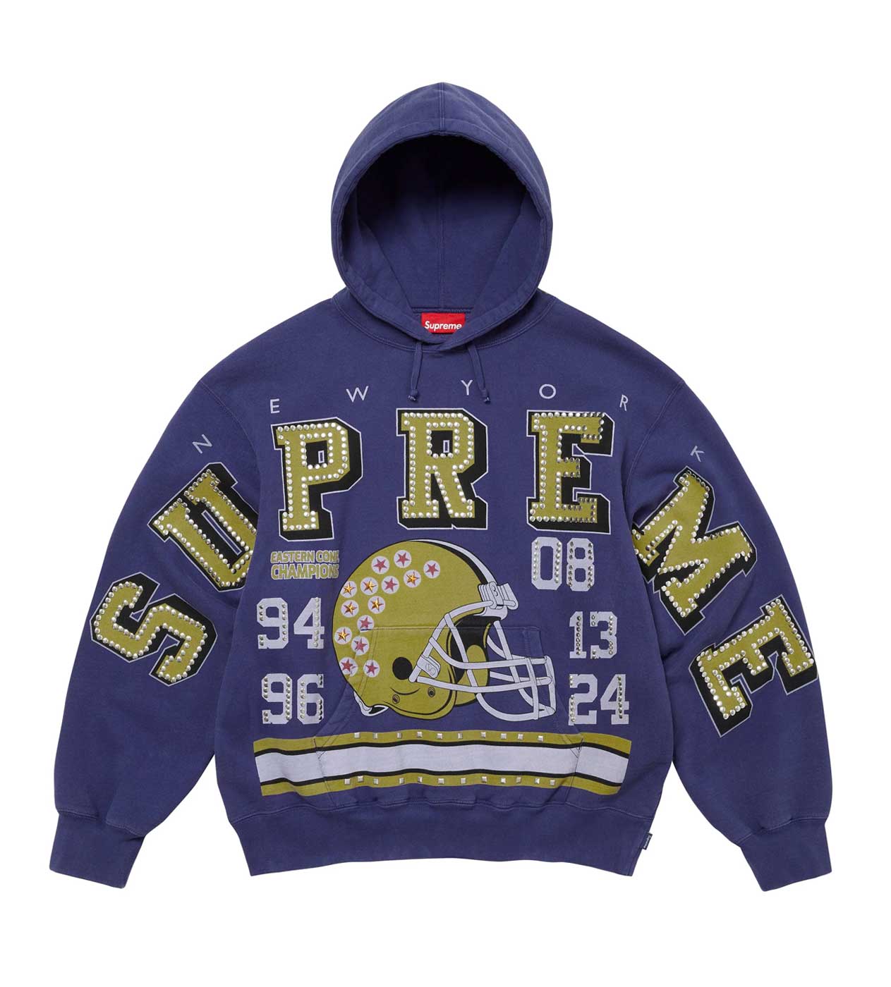 Supreme Champion Studded Hoodie Dark Royal front view