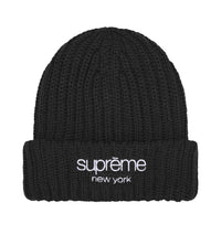 Supreme Chunky Rib Classic Logo Beanie Black