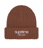 Supreme Chunky Rib Classic Logo Beanie Brown