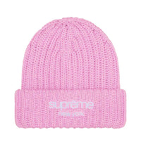 Supreme Chunky Rib Classic Logo Beanie Pink