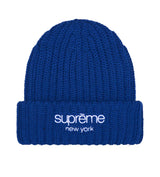 Supreme Chunky Rib Classic Logo Beanie Royal Blue