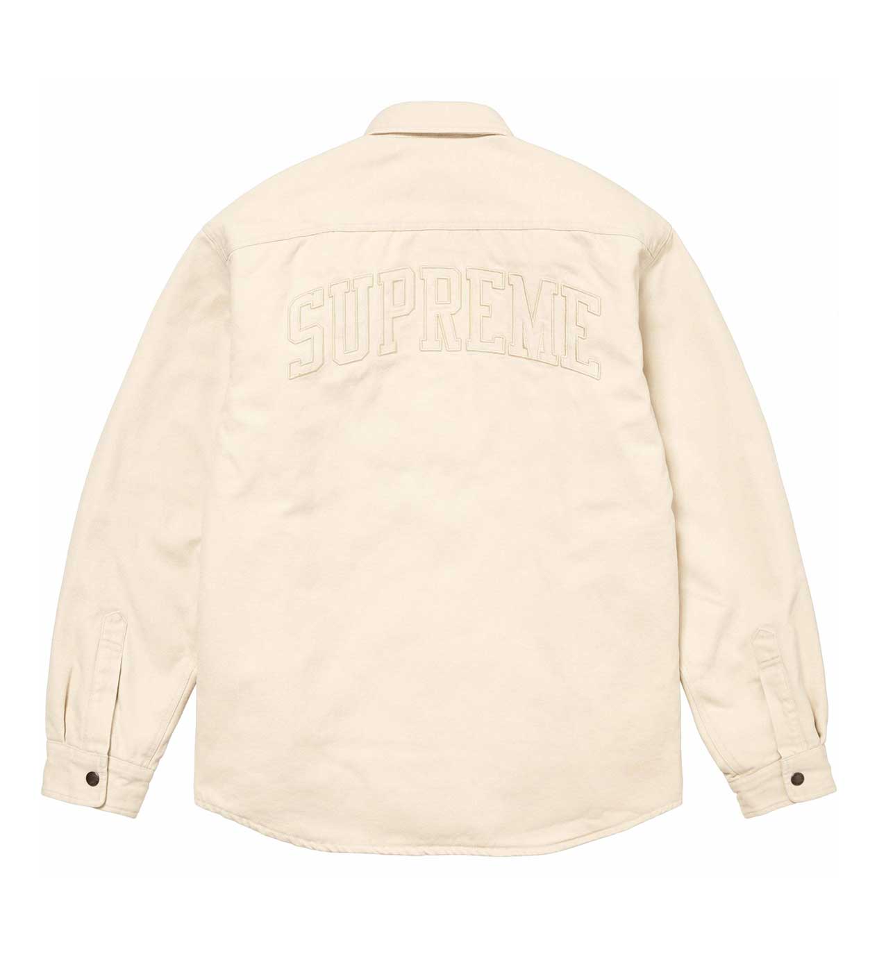 Supreme Faux Shearling Lined Work Shirt Natural