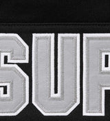 Supreme Football Zip Up Hooded Sweatshirt Black Detailed View