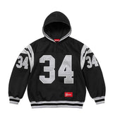 Supreme Football Zip Up Hooded Sweatshirt Black Front