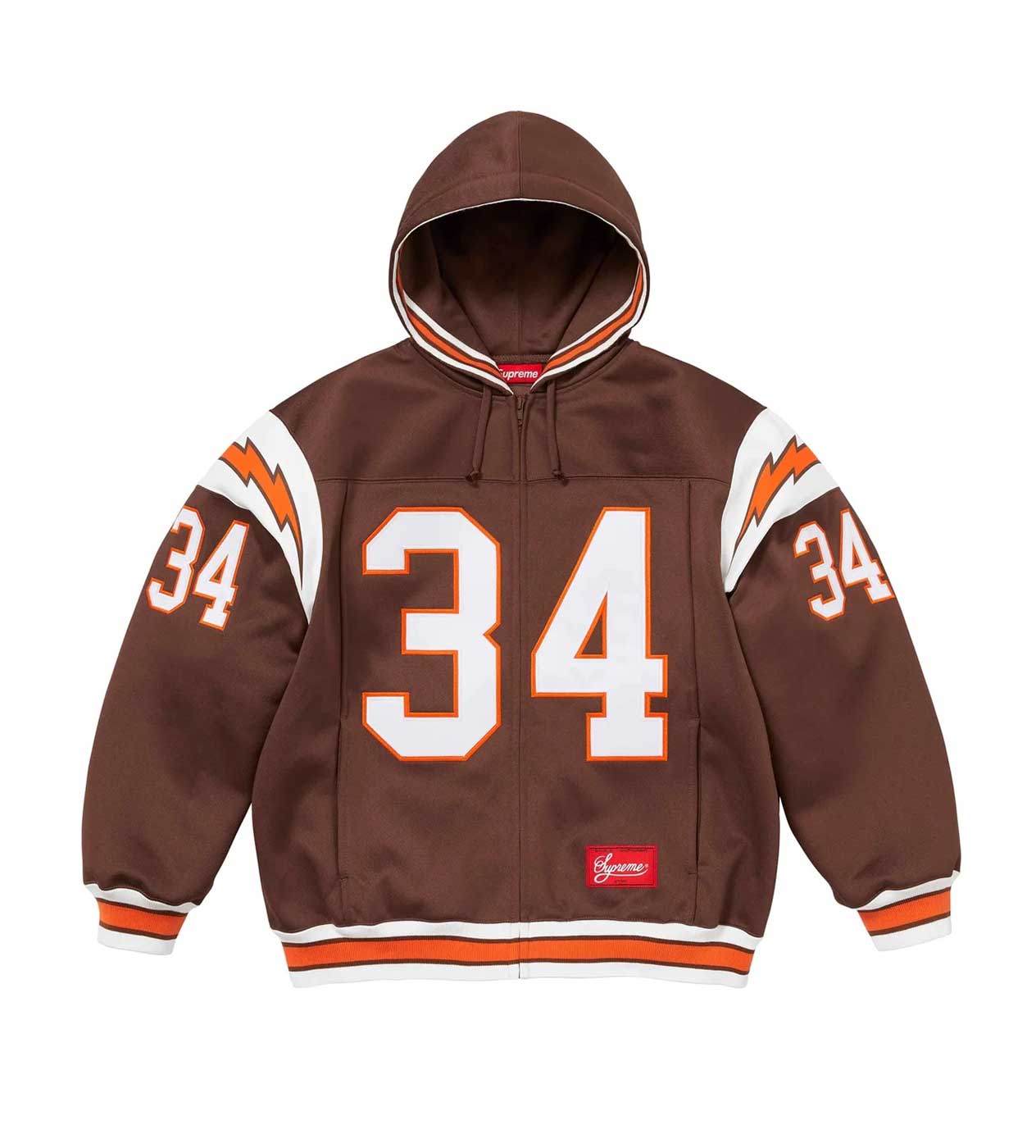 Supreme Football Zip Up Hooded Sweatshirt Brown – Restock AR