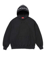 Supreme Forever Hooded Sweatshirt black, pullover hoodie with barbed-wire hood print and red box logo, front view