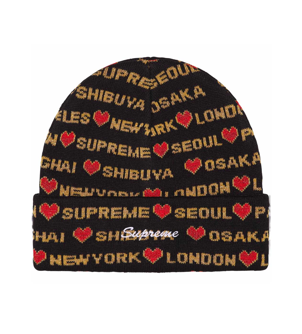 Supreme Hearts Beanie Black