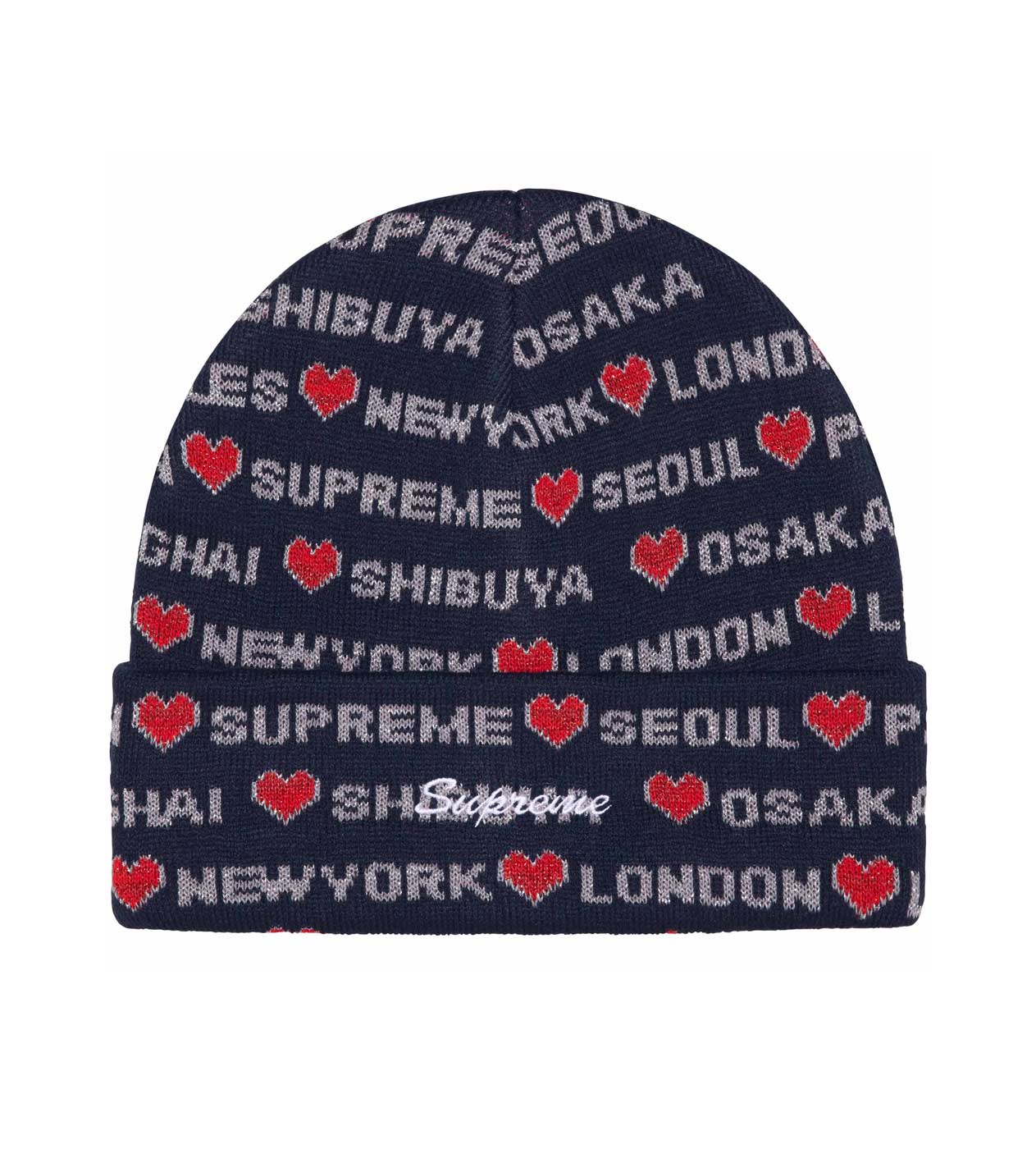 Supreme Hearts Beanie Navy