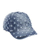 Supreme Hole Punch Rhinestone Denim 6 Panel Hat Blue