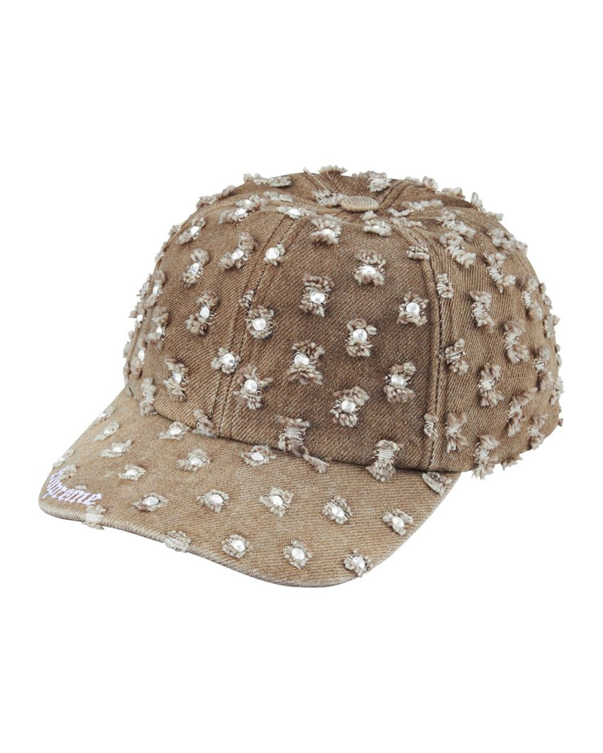 激レア✨ Supreme Stone ® Denim 6-Panel Supreme Hole Punch Rhinestone Denim 6 Panel Hat Brown – Restock AR