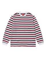 Supreme Intarsia L/S Tee Striped White/Red