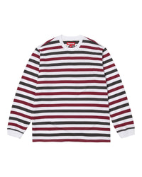 Supreme Intarsia L/S Tee Striped White/Red