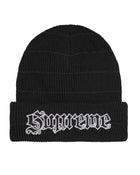 Supreme Metallic Stripe Beanie Black
