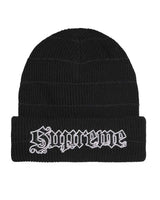 Supreme Metallic Stripe Beanie Black