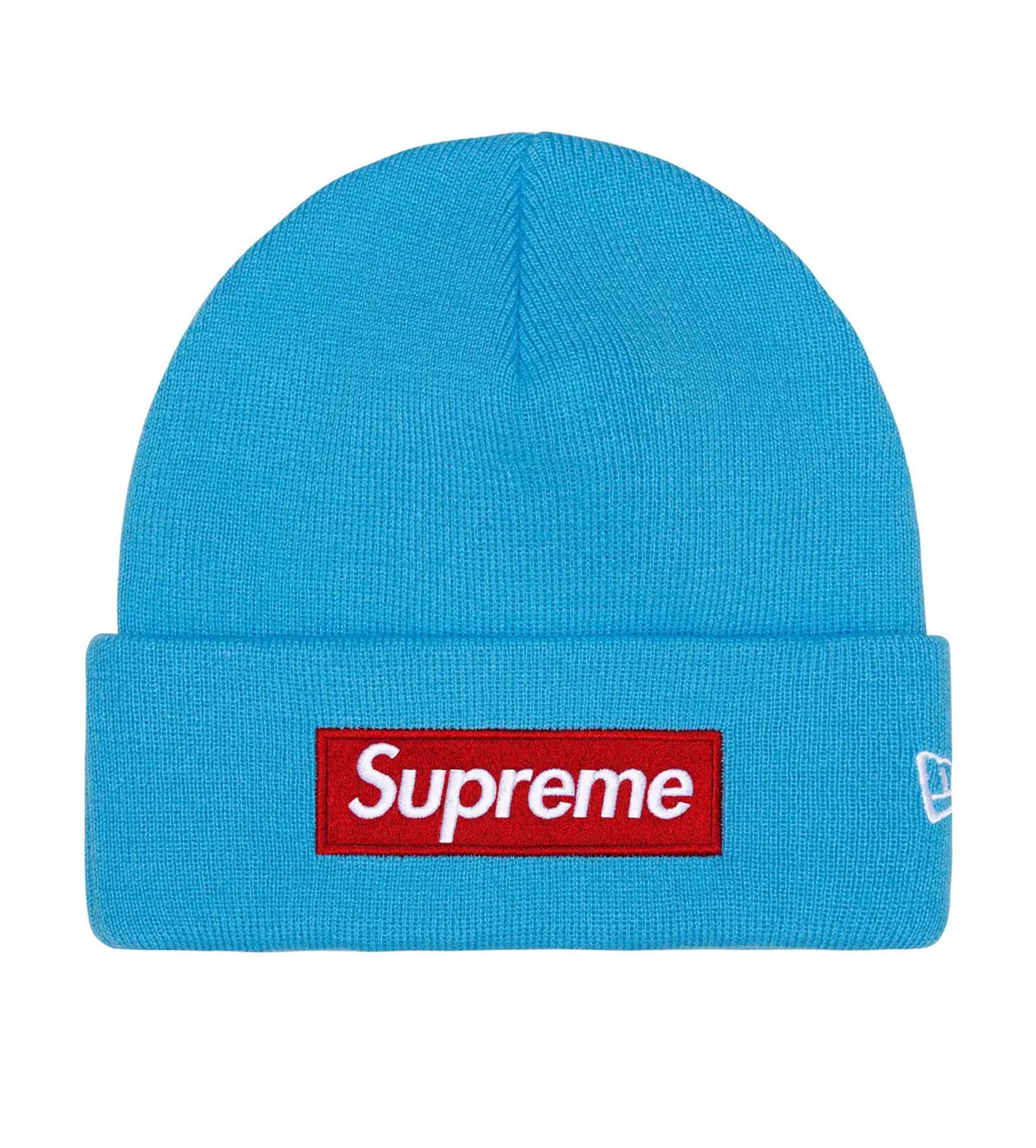 Supreme New Era Box Logo Beanie Cyan
