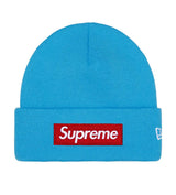 Supreme New Era Box Logo Beanie Cyan