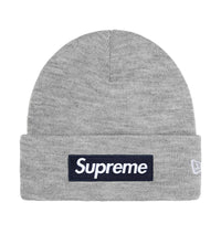 Supreme New Era Box Logo Beanie Grey/Navy