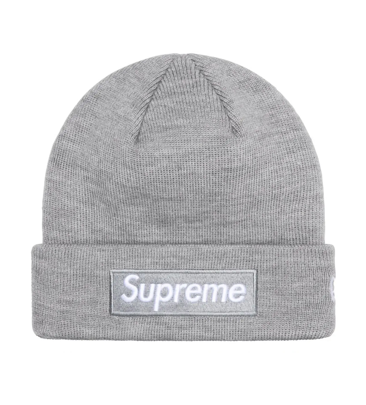 Supreme New Era Box Logo Beanie Heather Grey