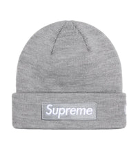 Supreme New Era Box Logo Beanie Heather Grey