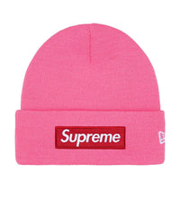 Supreme New Era Box Logo Beanie Magenta