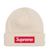 Supreme New Era Box Logo Beanie Stone