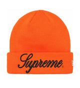 Supreme New Era Script Beanie Orange