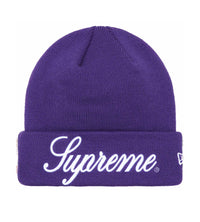 Supreme New Era Script Beanie Purple