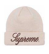 Supreme New Era Script Beanie Stone