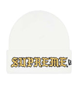 Supreme Old English Beanie White/Gold