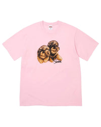 Supreme Puppies Tee pink, tee with a photo-real print of two Yorkshire terrier puppies, front view
