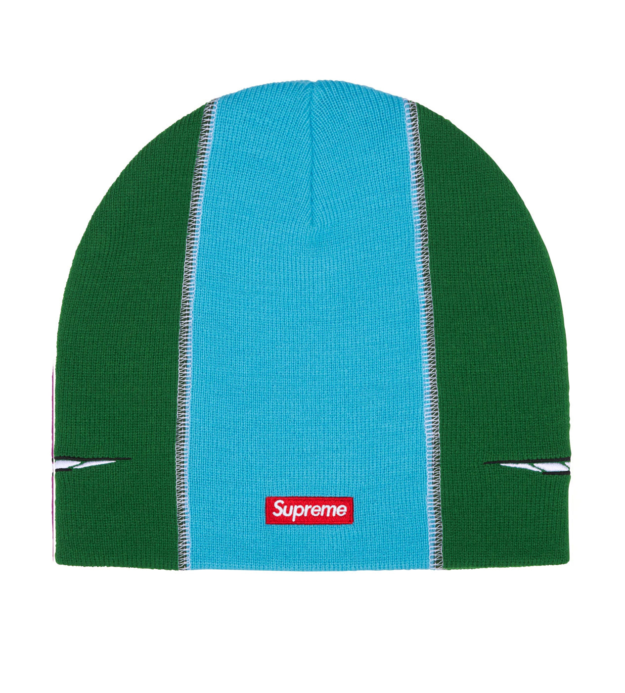 Supreme Racing Panel Beanie Green/Light Blue